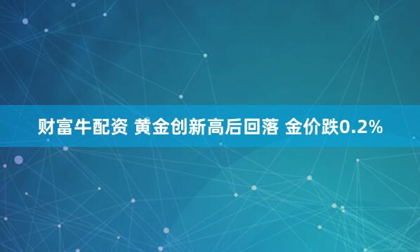 财富牛配资 黄金创新高后回落 金价跌0.2%
